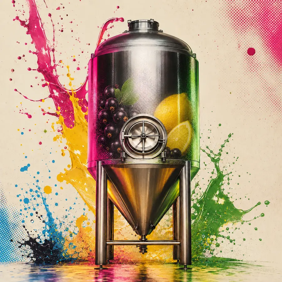 Nouvelle bière fruitée en préparation dans les cuves UTOPIC